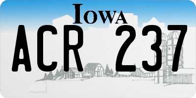 IA license plate ACR237