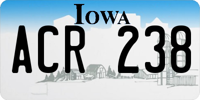 IA license plate ACR238