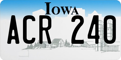 IA license plate ACR240