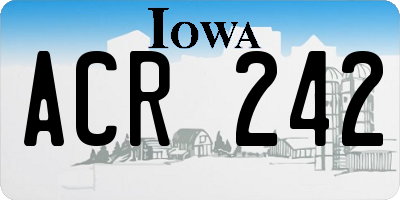 IA license plate ACR242