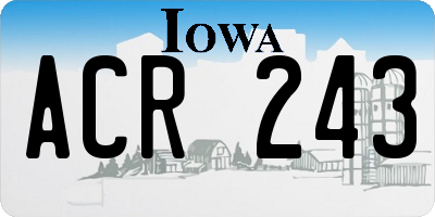 IA license plate ACR243