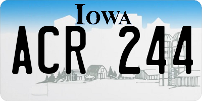 IA license plate ACR244