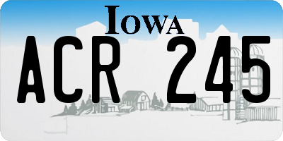 IA license plate ACR245