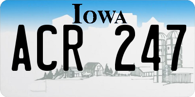 IA license plate ACR247