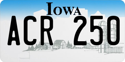 IA license plate ACR250
