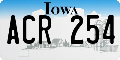 IA license plate ACR254