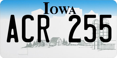 IA license plate ACR255