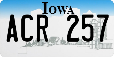 IA license plate ACR257