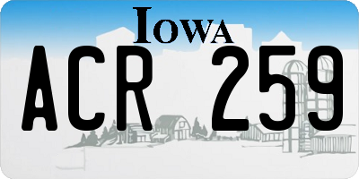 IA license plate ACR259