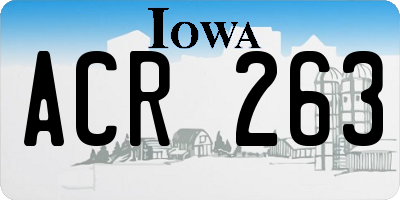 IA license plate ACR263