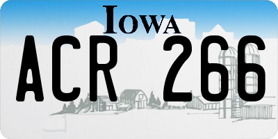 IA license plate ACR266