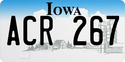 IA license plate ACR267