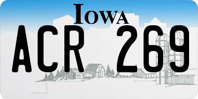 IA license plate ACR269
