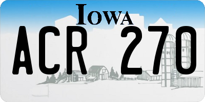 IA license plate ACR270