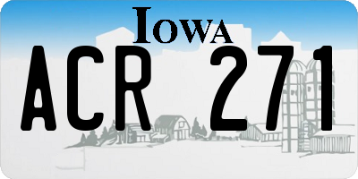 IA license plate ACR271