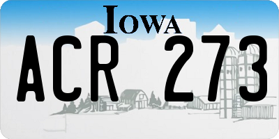 IA license plate ACR273