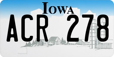 IA license plate ACR278