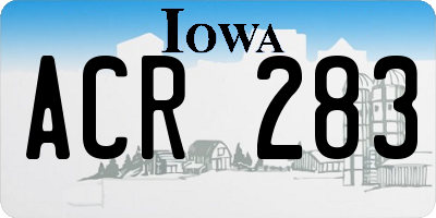 IA license plate ACR283