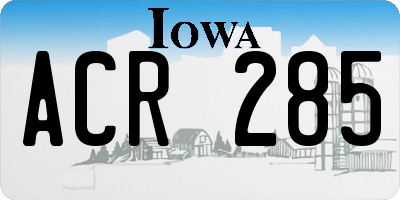IA license plate ACR285