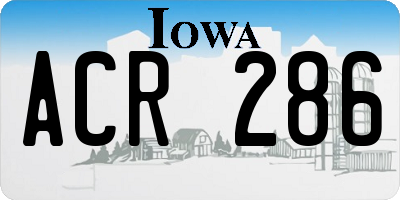 IA license plate ACR286