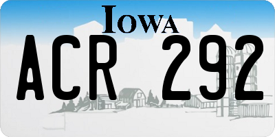 IA license plate ACR292