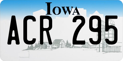 IA license plate ACR295