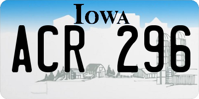 IA license plate ACR296