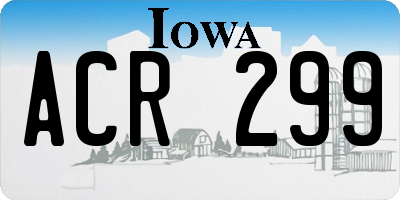 IA license plate ACR299