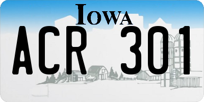 IA license plate ACR301