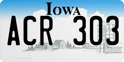 IA license plate ACR303