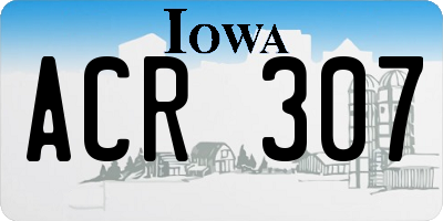 IA license plate ACR307
