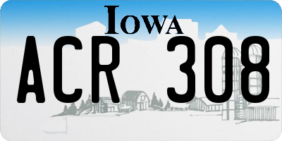 IA license plate ACR308