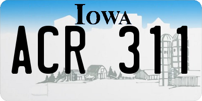 IA license plate ACR311