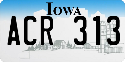 IA license plate ACR313
