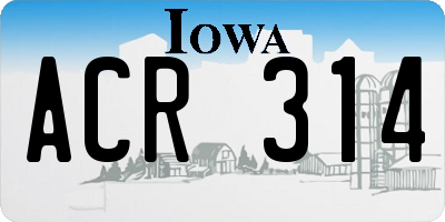 IA license plate ACR314