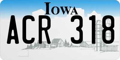 IA license plate ACR318