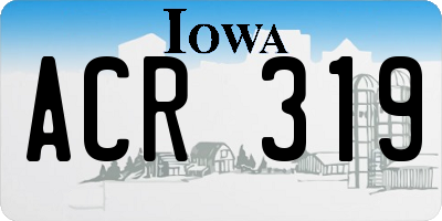 IA license plate ACR319