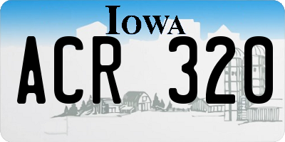 IA license plate ACR320