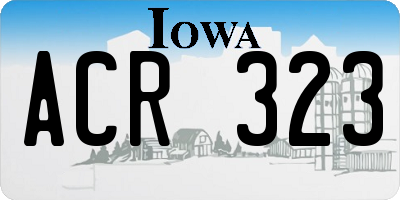 IA license plate ACR323