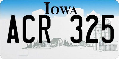 IA license plate ACR325