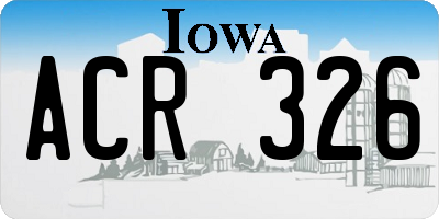IA license plate ACR326