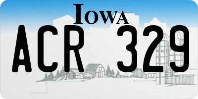 IA license plate ACR329