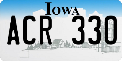 IA license plate ACR330
