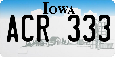 IA license plate ACR333