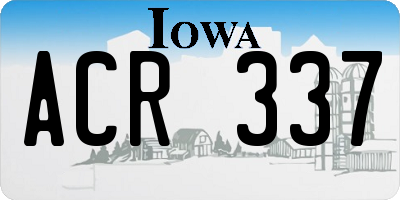 IA license plate ACR337