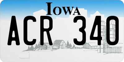 IA license plate ACR340