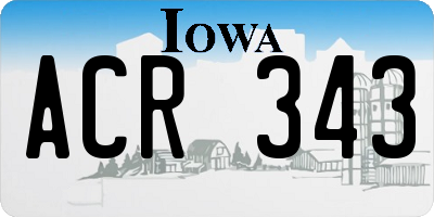 IA license plate ACR343