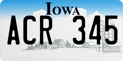 IA license plate ACR345