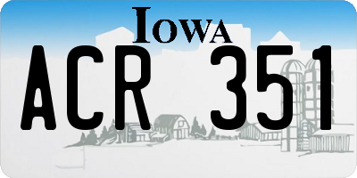 IA license plate ACR351