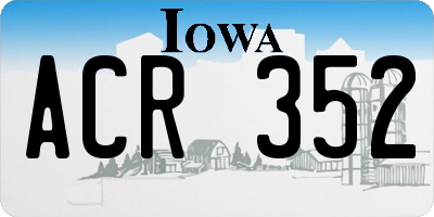 IA license plate ACR352